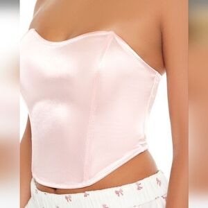 New. Elegant Pink Satin Corset Top